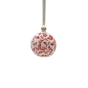 Red Scroll Christmas Baubles (Set of 3)