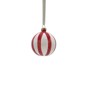 Red Stripes Christmas Baubles (Set of 3)