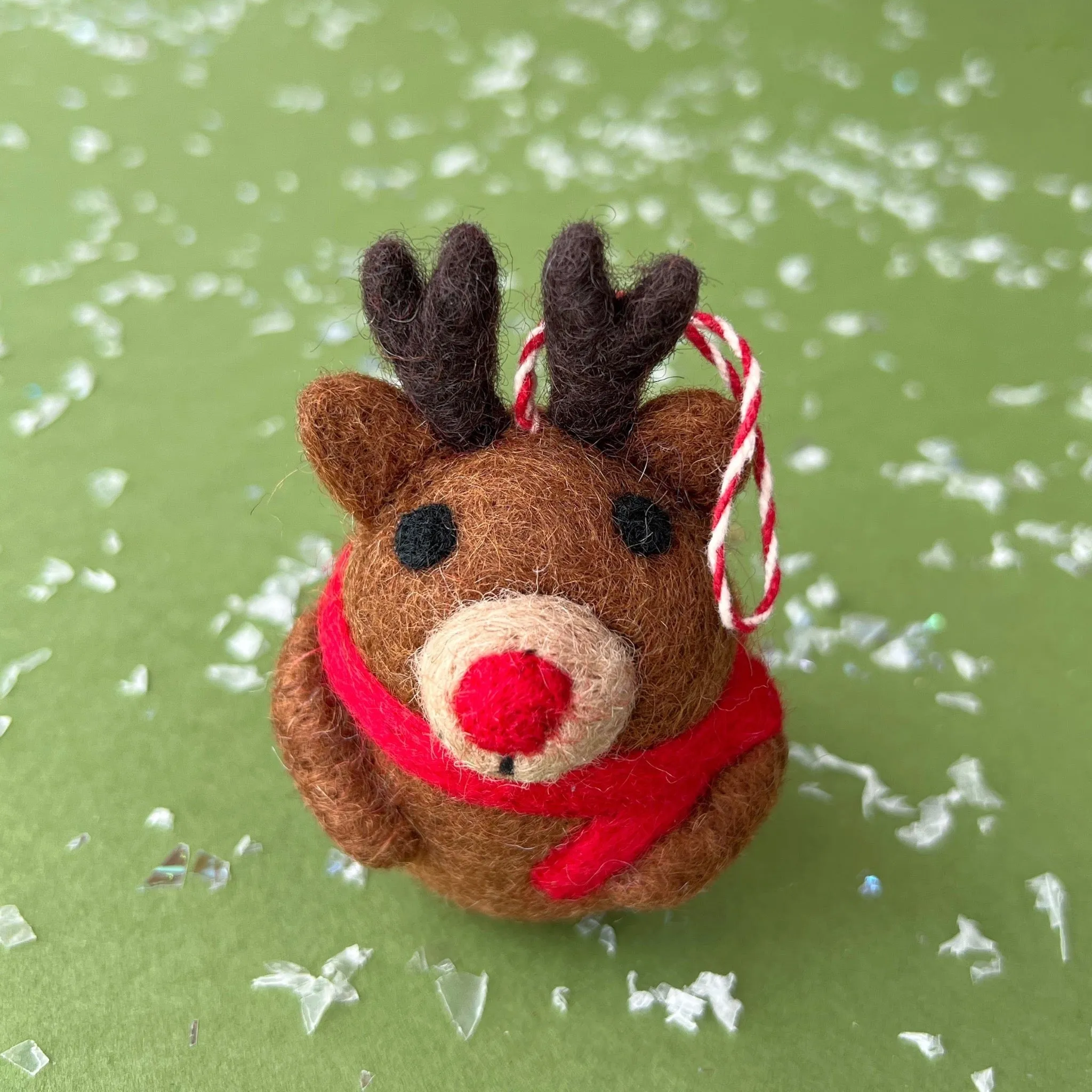 Reindeer Ornament, Tufted Wool