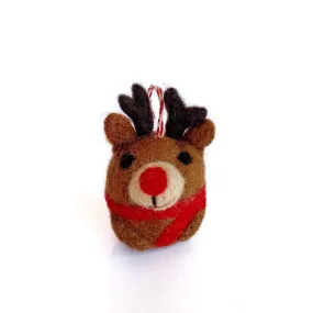 Reindeer Ornament, Tufted Wool