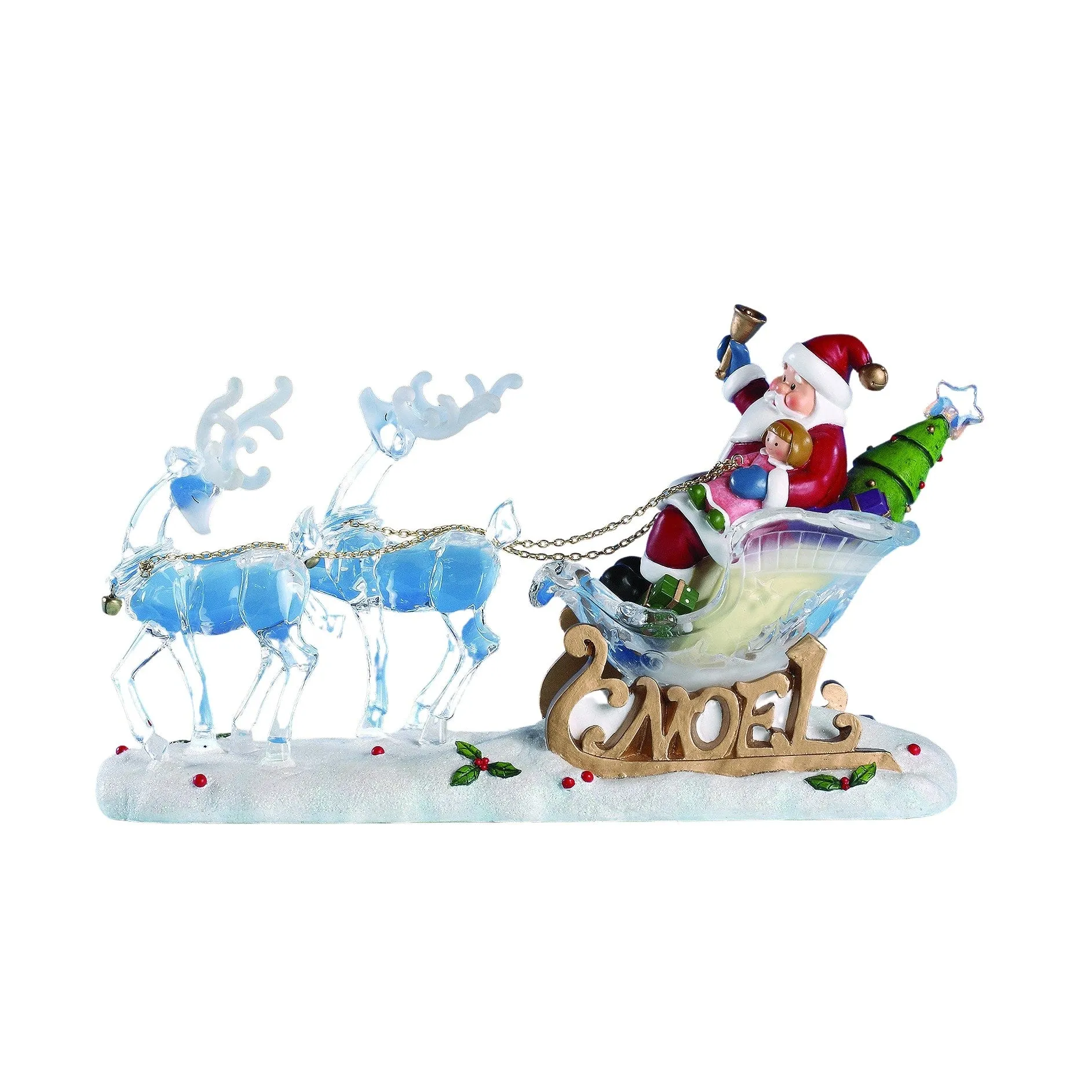 Santa on Sleigh w/Reindeer