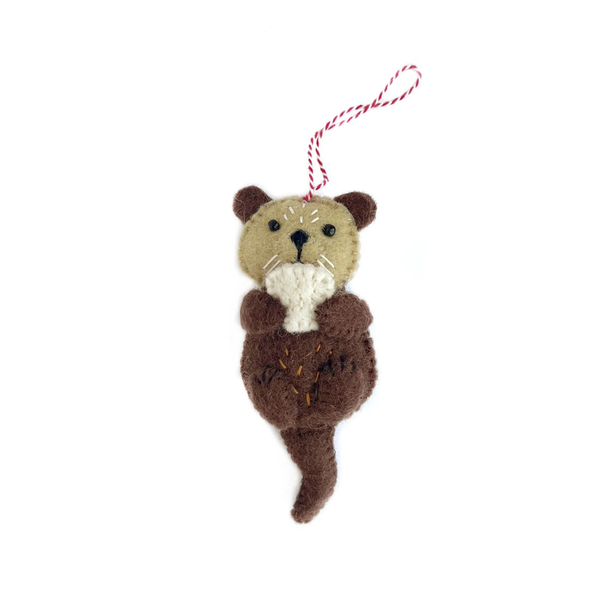 Sea Otter Ornament, Felt Wool