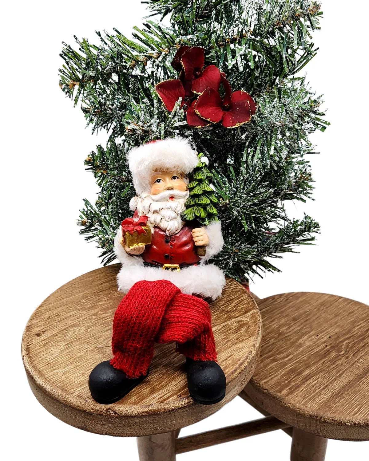 Sitting Santa Dangling Feet Christmas Decor