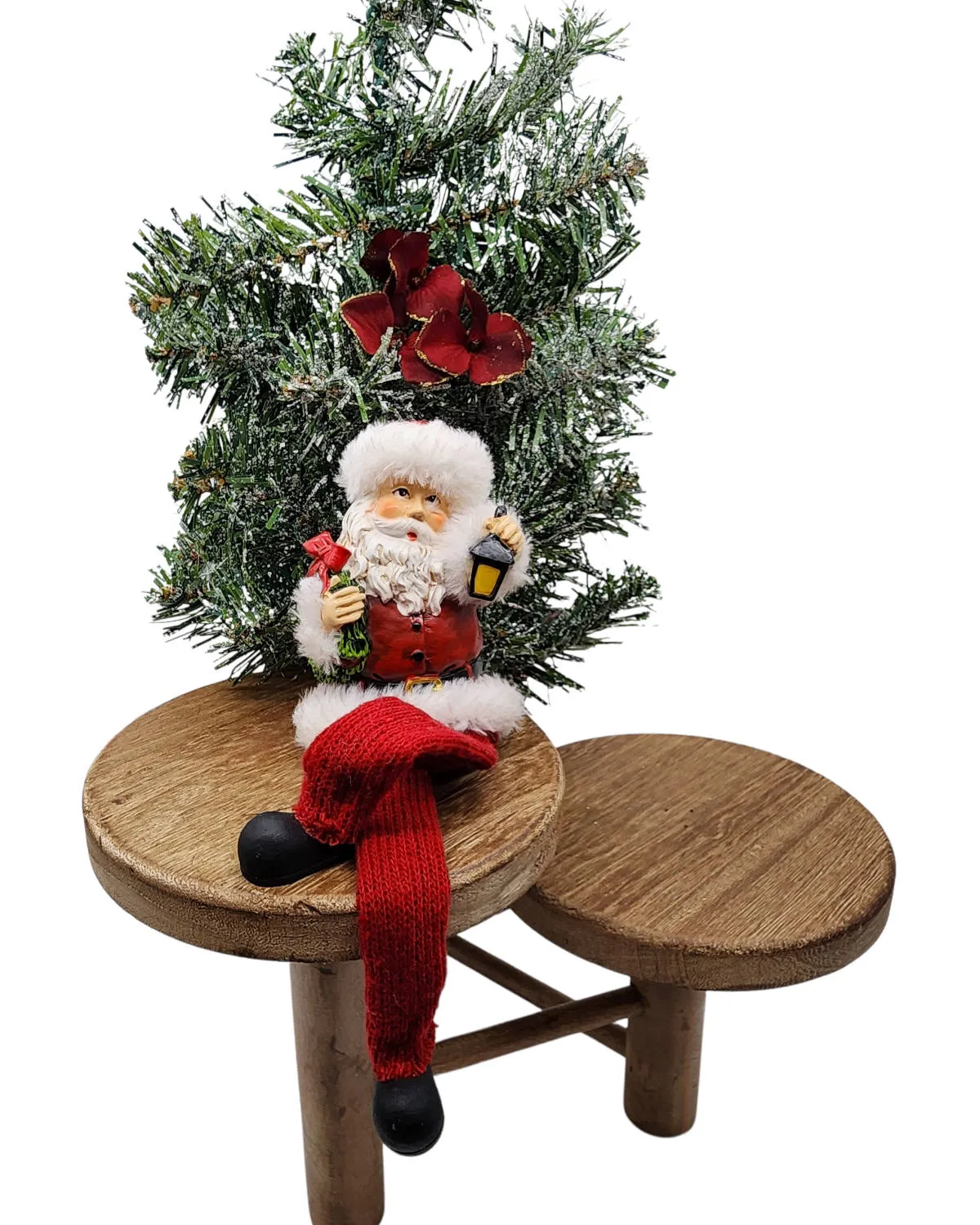 Sitting Santa Dangling Feet Christmas Decor