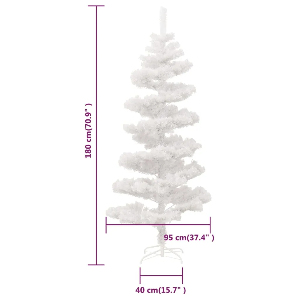 Swirl Pre-lit Christmas Tree with Stand White 180 cm PVC