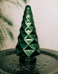 Tall Green Glass Christmas Tree