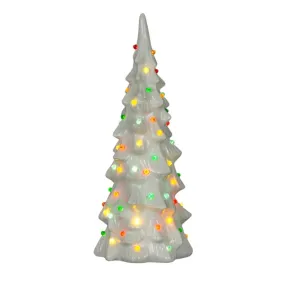 Tall White Retro Style Ceramic Tree with Lights - Large