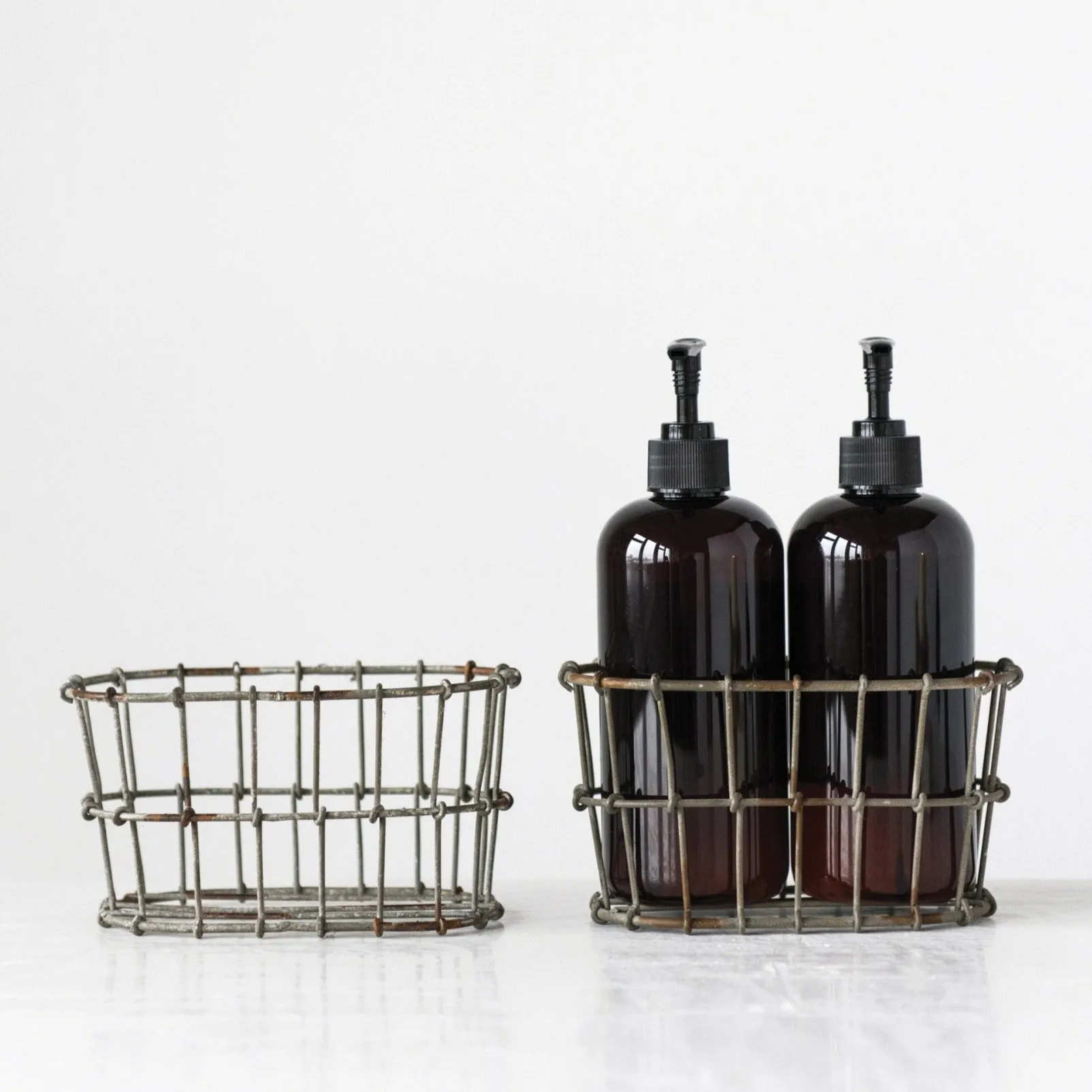 Wire Basket Lotion/Soap Bottle Holder