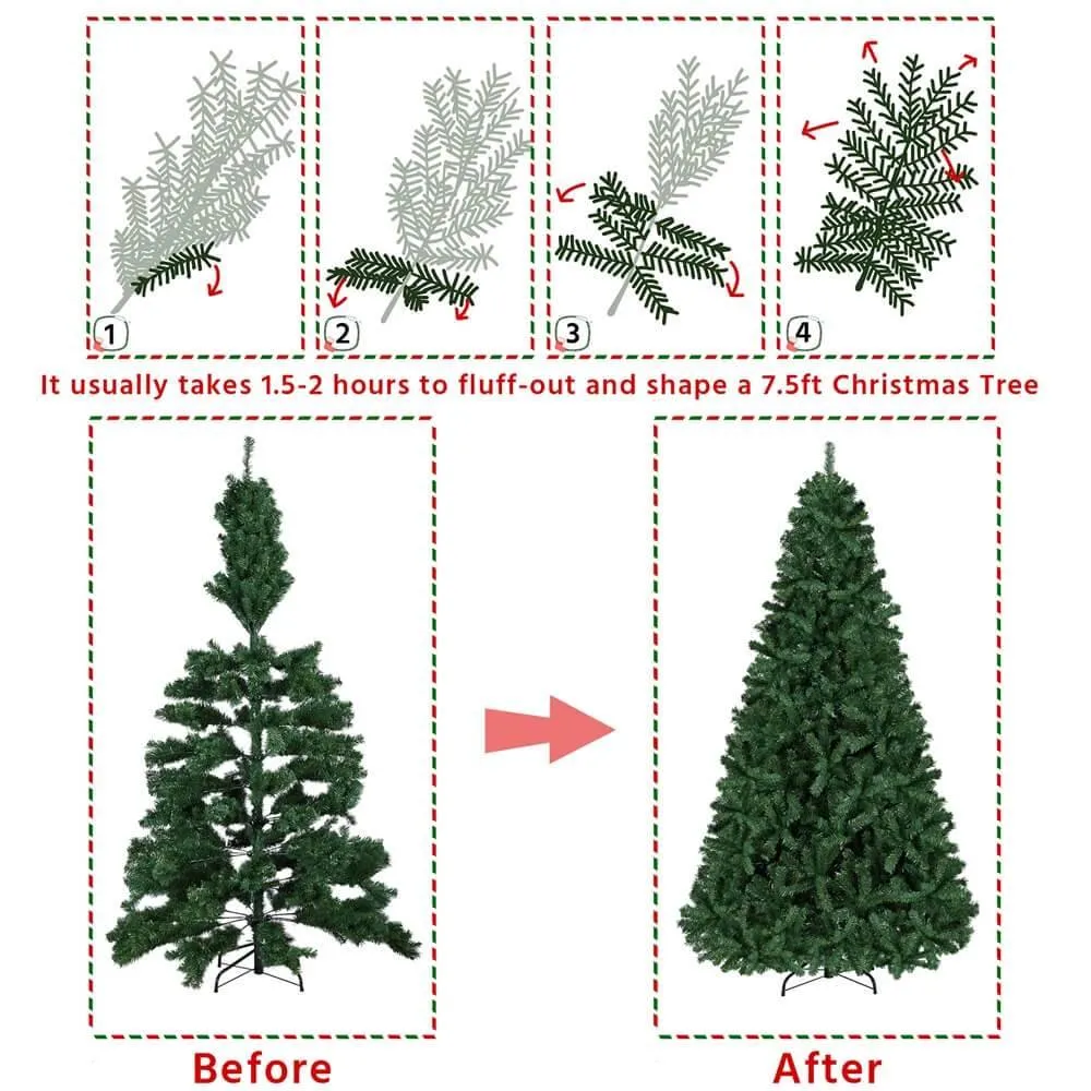 Yaheetech 4.5’/6’/7.5’/9’ Artificial Green Christmas Tree