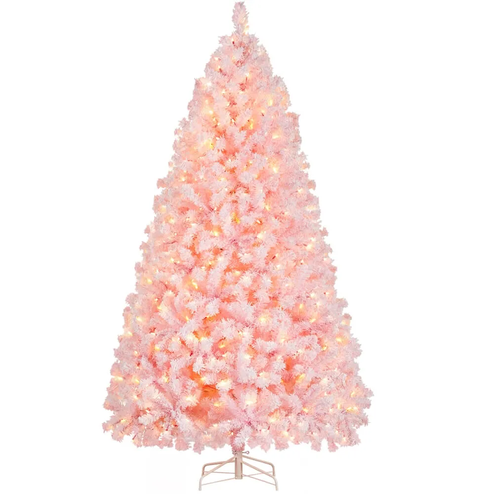 Yaheetech 7.5’ Pre-lit Flocked Artificial Christmas Tree