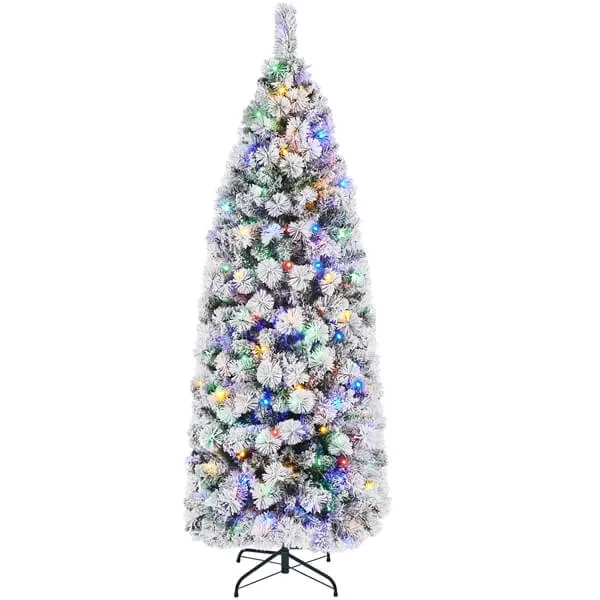 Yaheetech Pre-lit Snow Flocked Christmas Tree