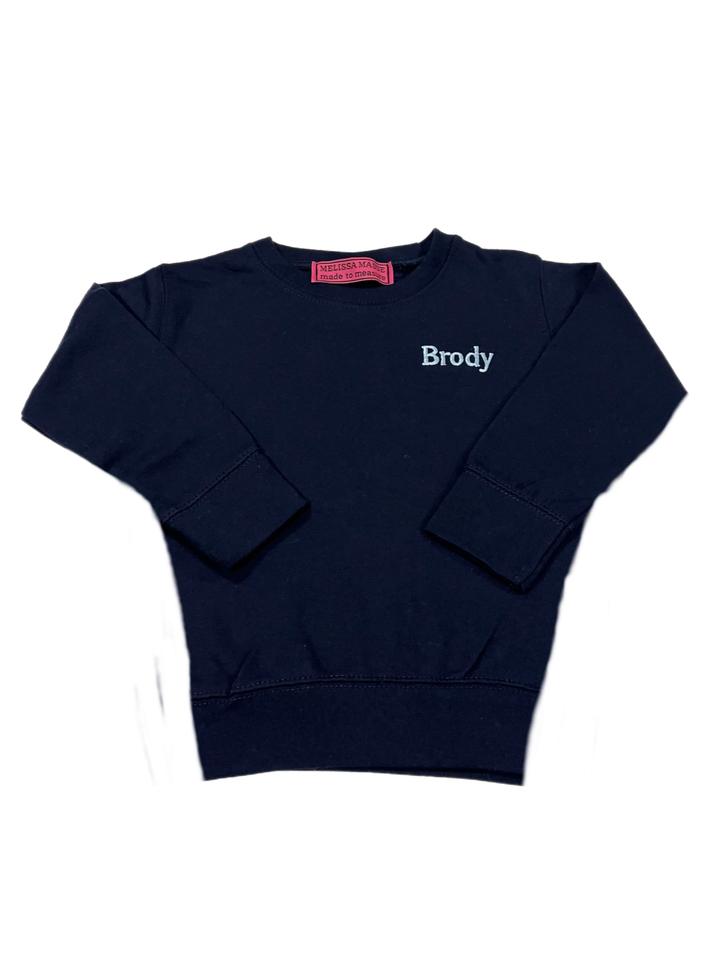 Youth size Pullover sweatshirt with personalized with embroidered monogram or Name